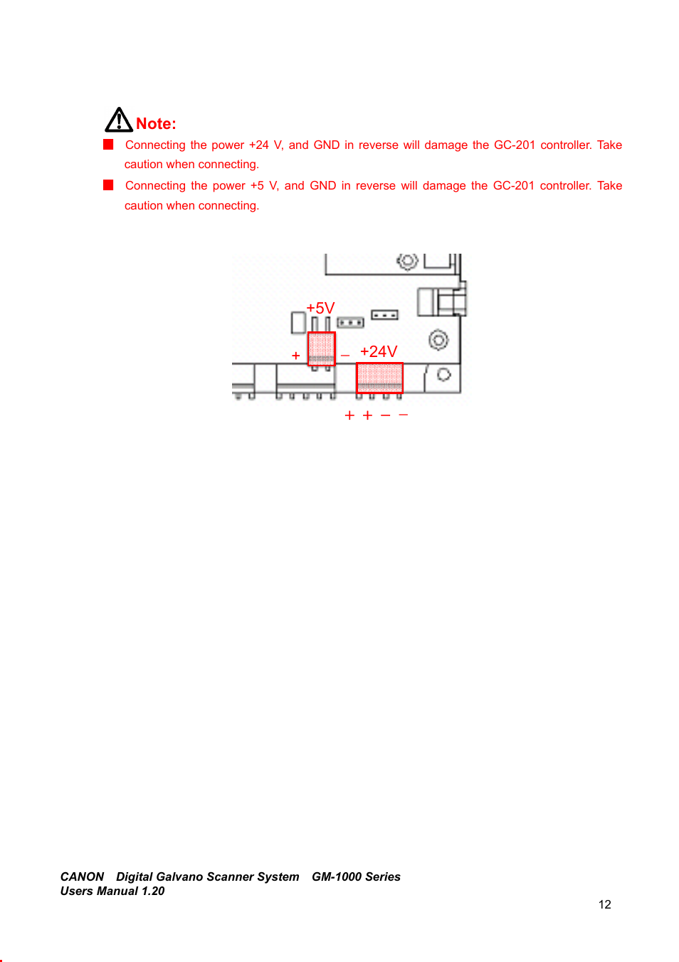 5v +24v | Canon GM-1000 User Manual | Page 12 / 140