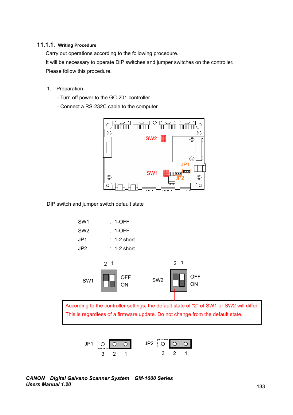 Writing procedure | Canon GM-1000 User Manual | Page 133 / 140