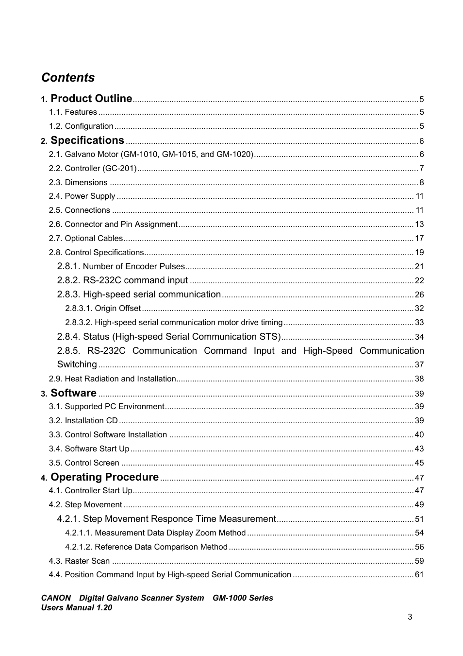 Canon GM-1000 User Manual | Page 3 / 140