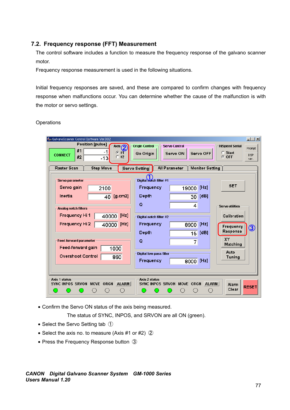 Frequency response (fft) measurement | Canon GM-1000 User Manual | Page 77 / 140