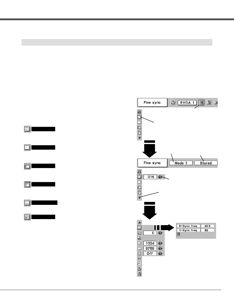 Computer input manual pc adjustment | Canon LV-7345 User Manual | Page 25 / 44