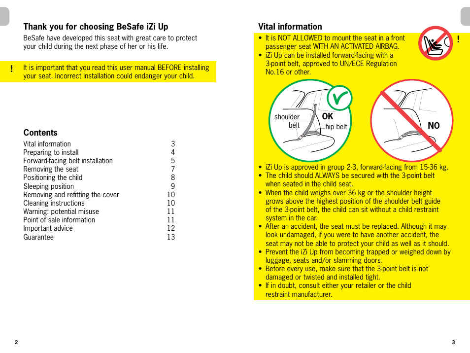 Besafe iZi Up X3 User Manual | Page 2 / 8