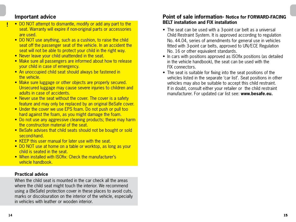 Besafe iZi Up X3 ISOfix User Manual | Page 8 / 9