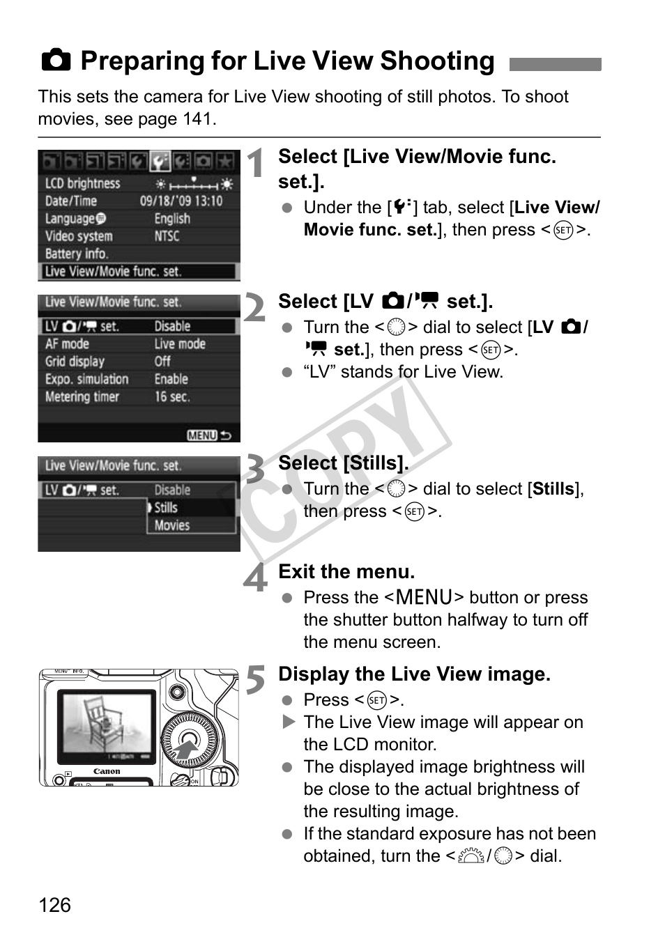 Cop y | Canon EOS 1D User Manual | Page 126 / 276