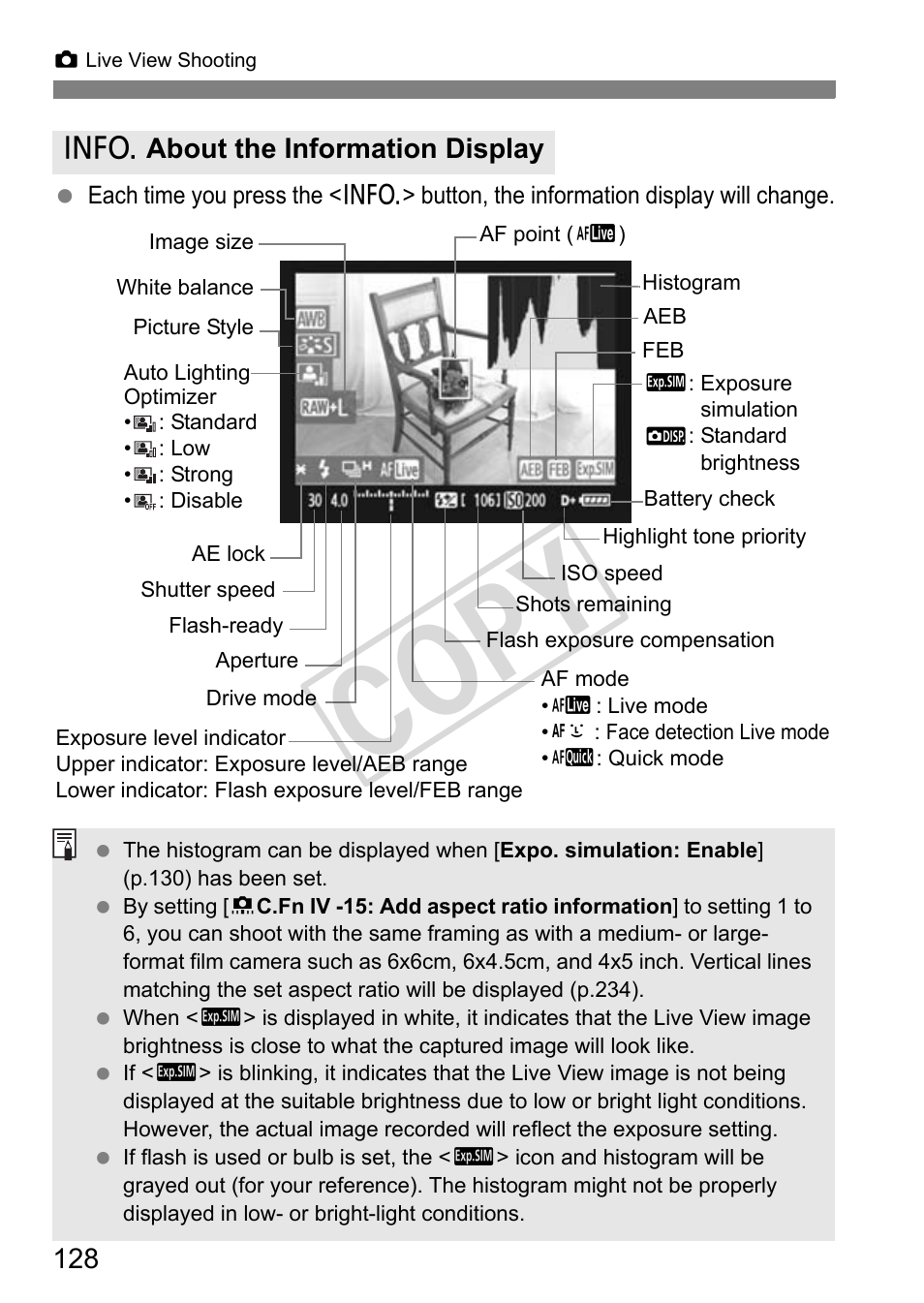 Cop y | Canon EOS 1D User Manual | Page 128 / 276