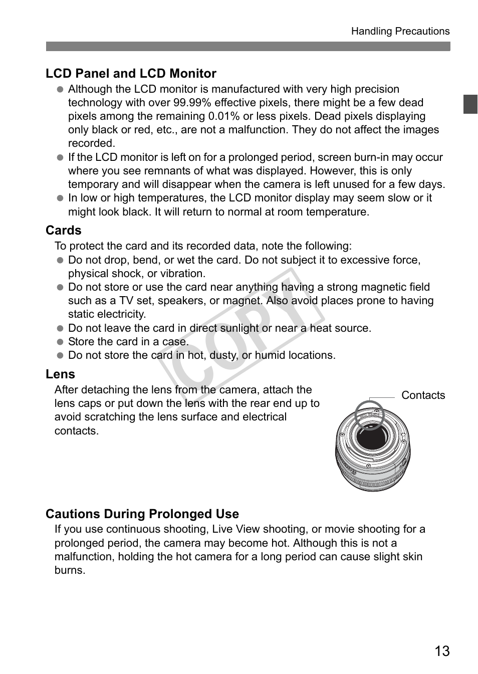 Cop y | Canon EOS 1D User Manual | Page 13 / 276