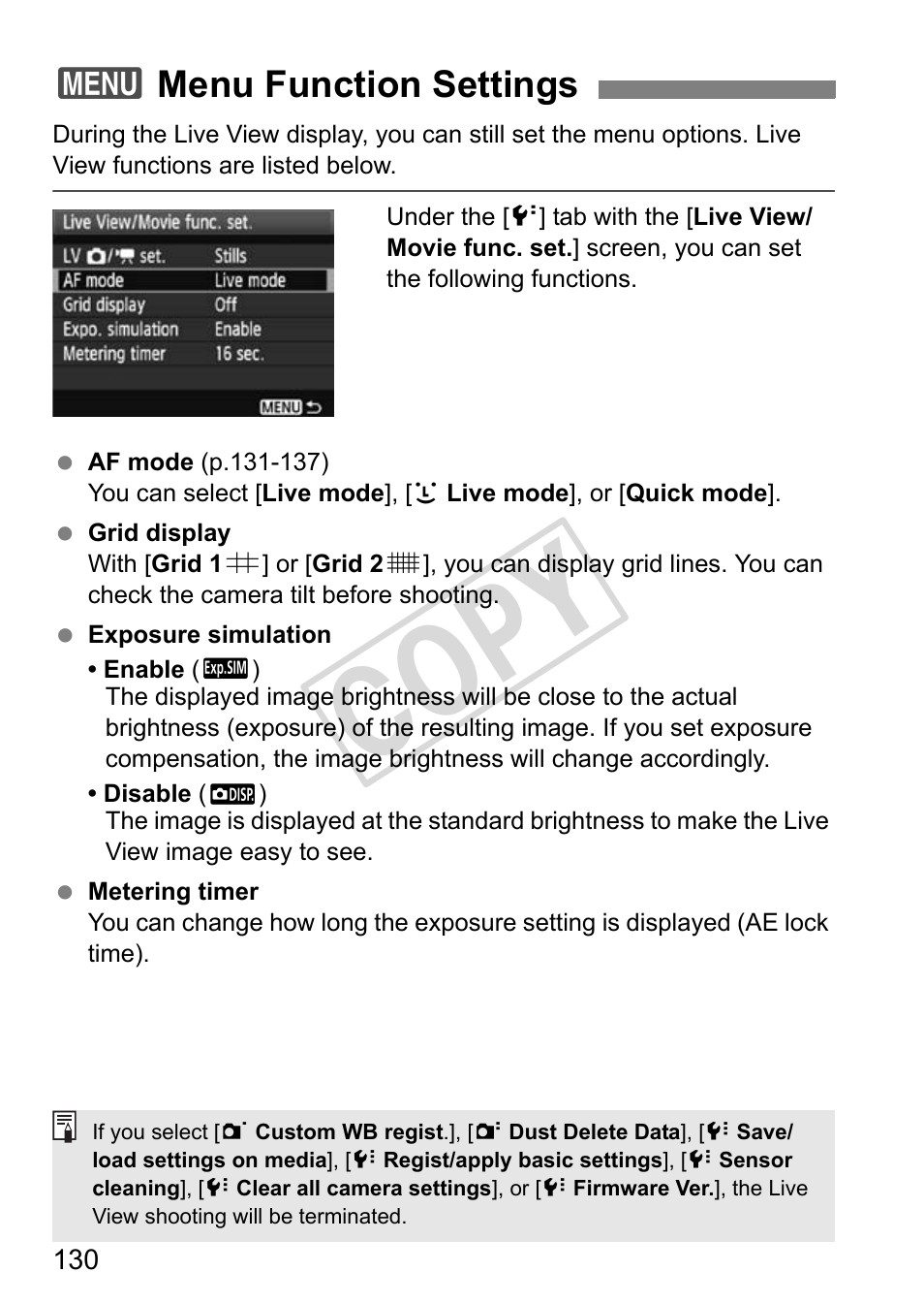 Cop y | Canon EOS 1D User Manual | Page 130 / 276