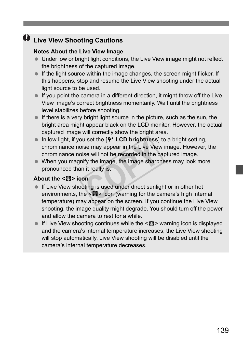 Cop y | Canon EOS 1D User Manual | Page 139 / 276