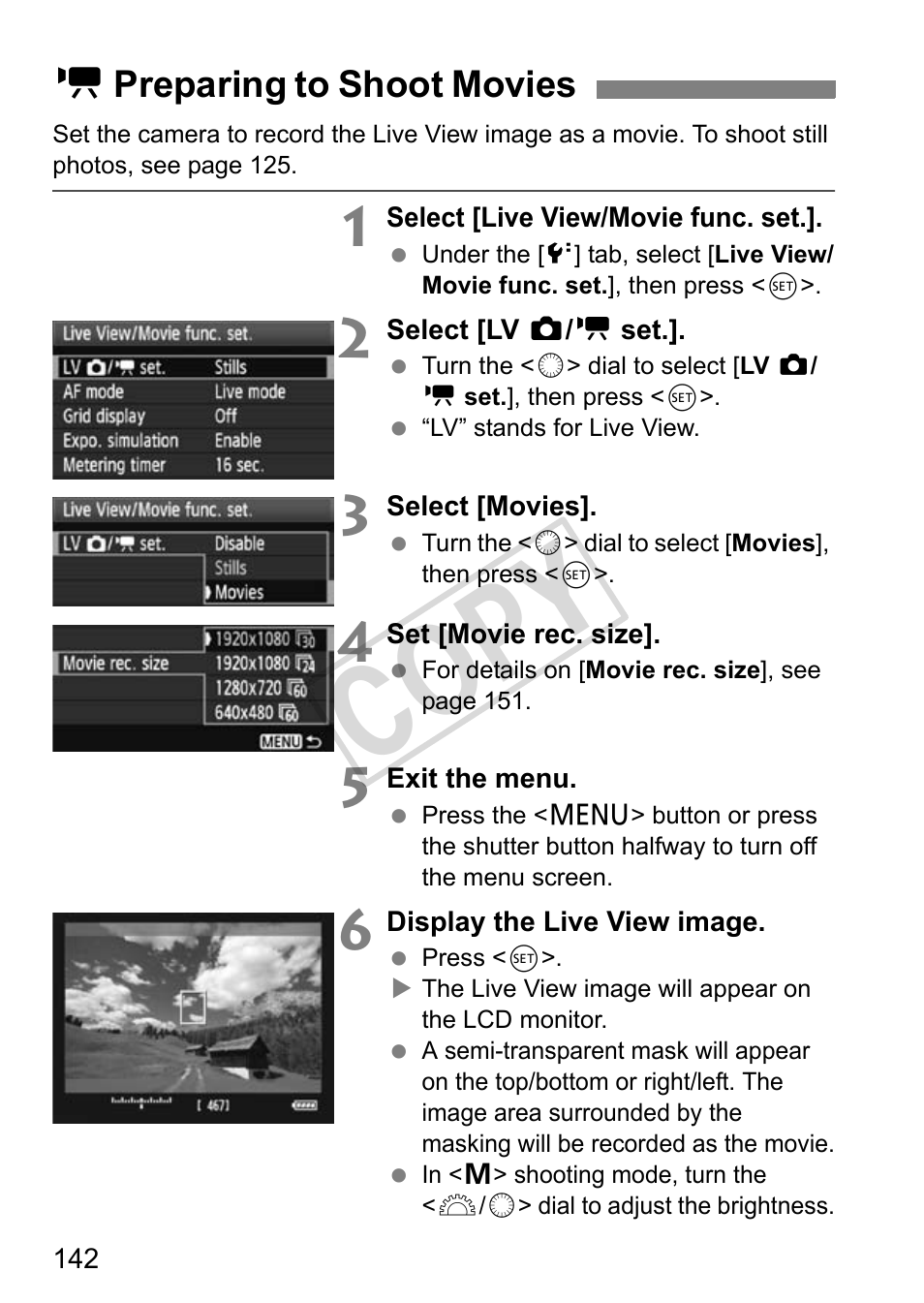 Cop y | Canon EOS 1D User Manual | Page 142 / 276