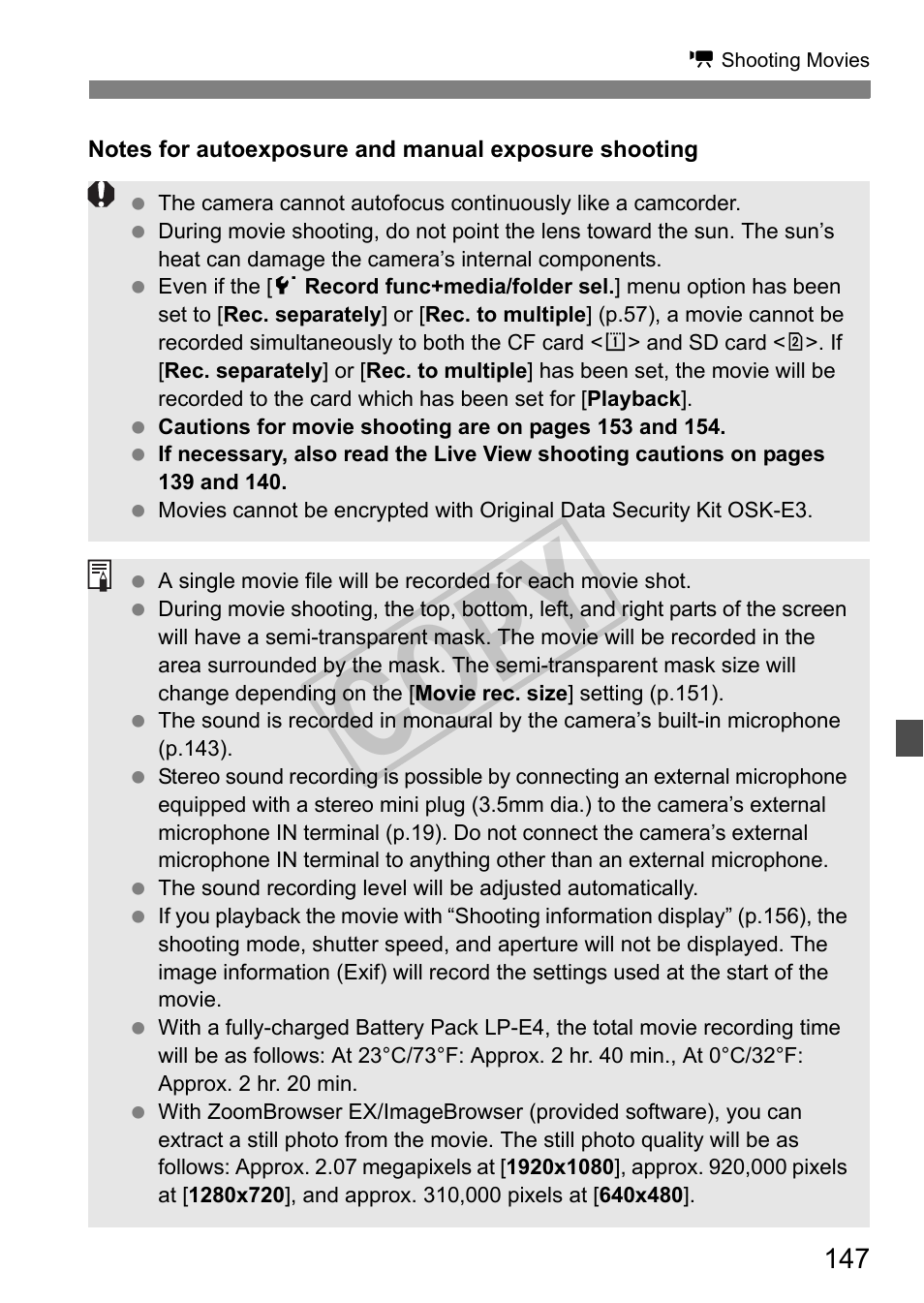 Cop y | Canon EOS 1D User Manual | Page 147 / 276