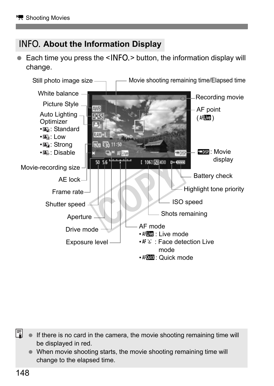 Cop y | Canon EOS 1D User Manual | Page 148 / 276