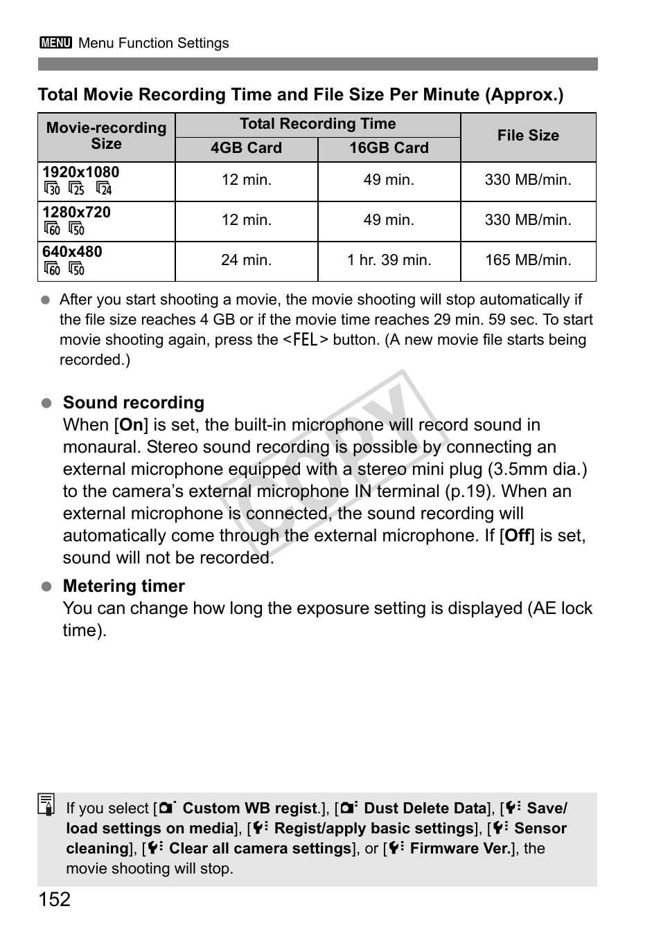 Cop y | Canon EOS 1D User Manual | Page 152 / 276