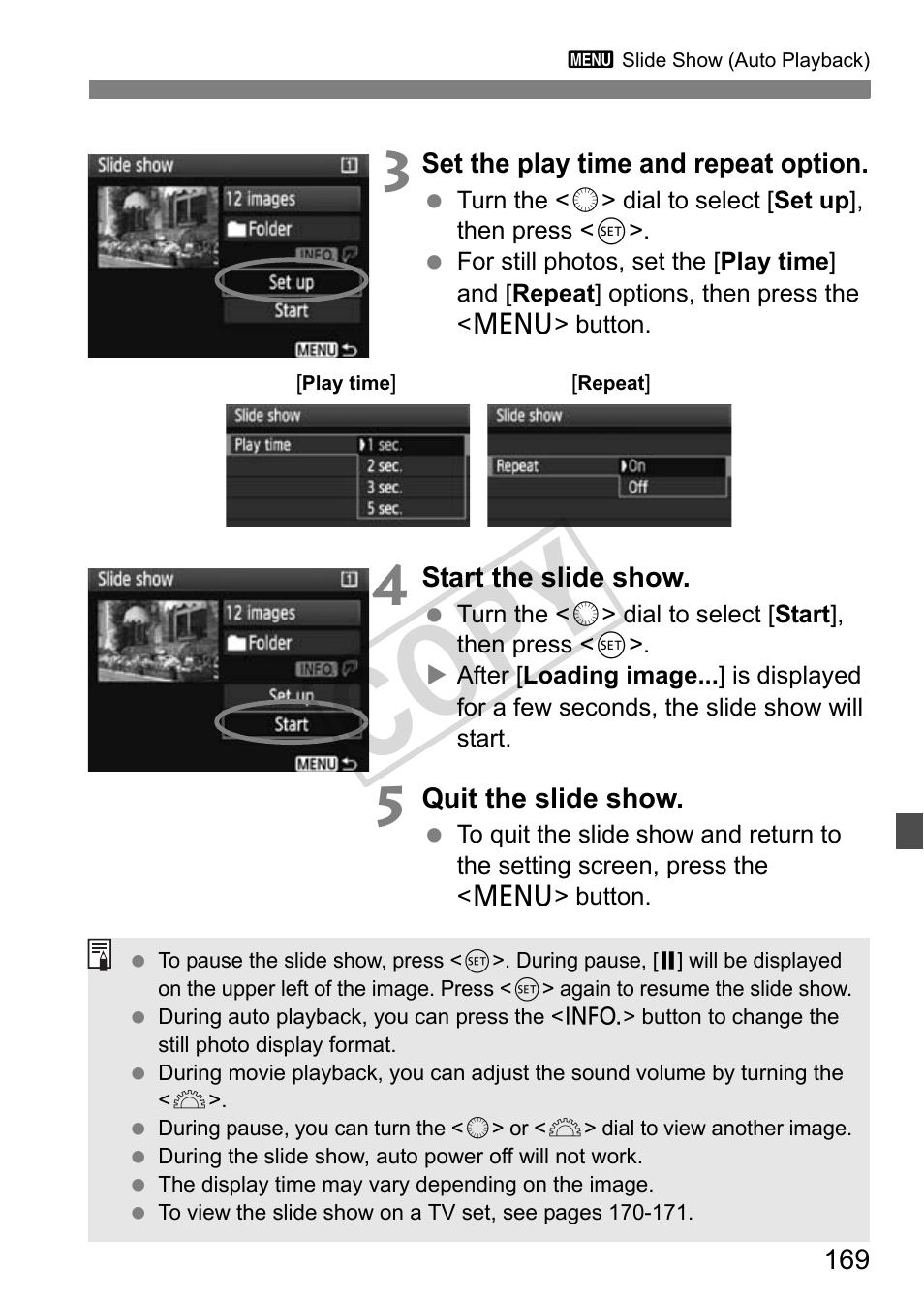 Cop y | Canon EOS 1D User Manual | Page 169 / 276