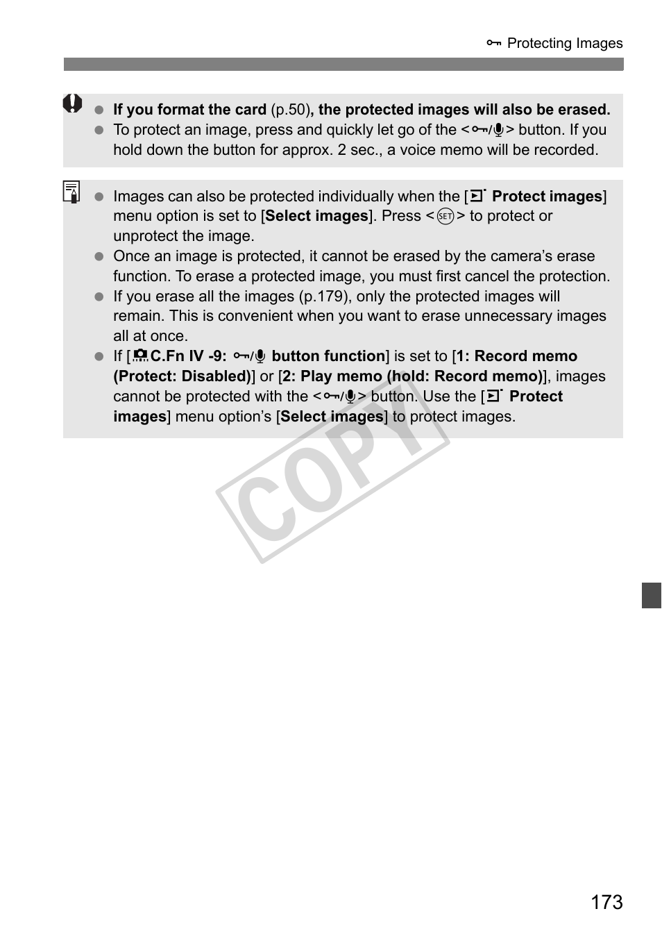Cop y | Canon EOS 1D User Manual | Page 173 / 276