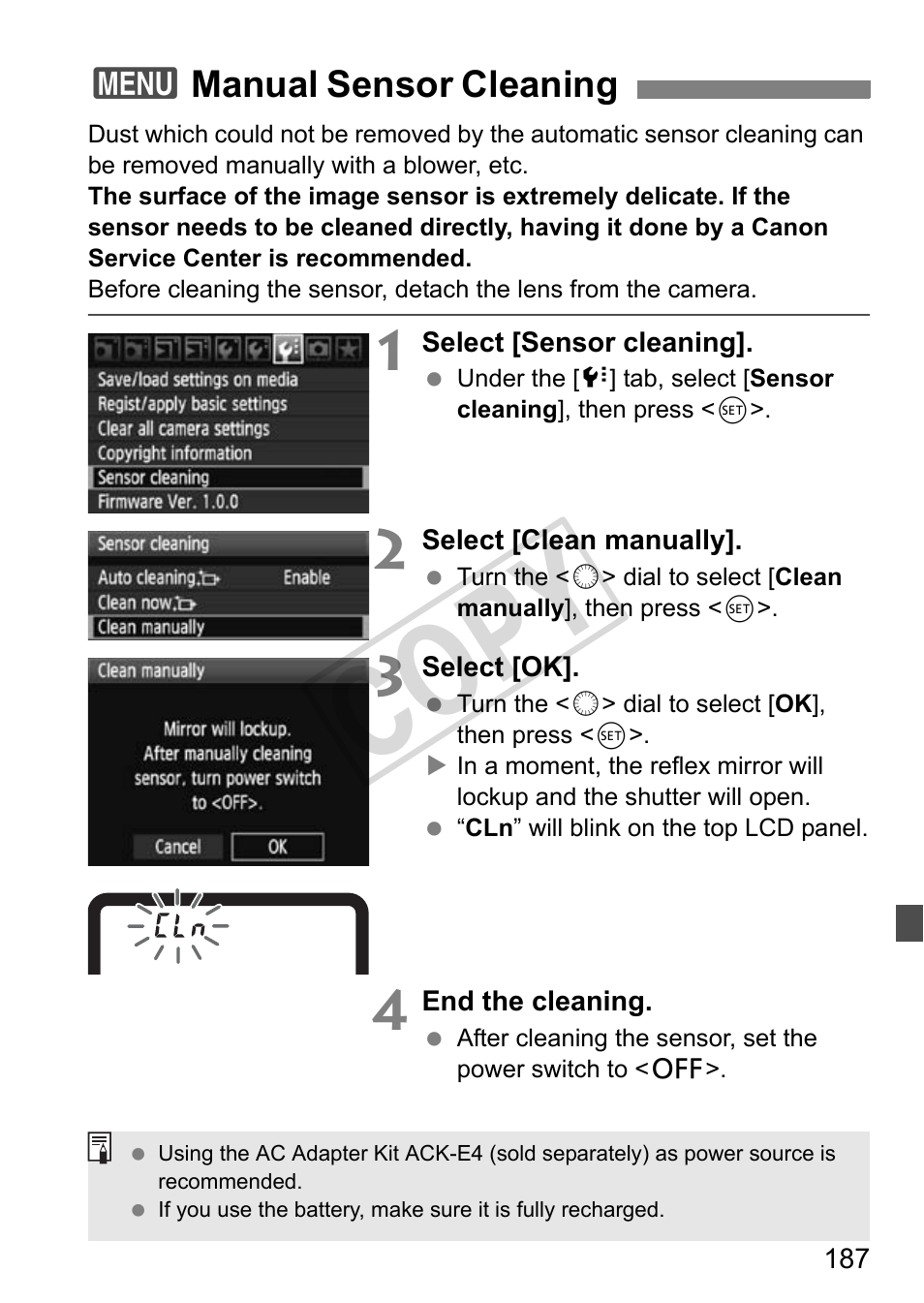 Cop y | Canon EOS 1D User Manual | Page 187 / 276