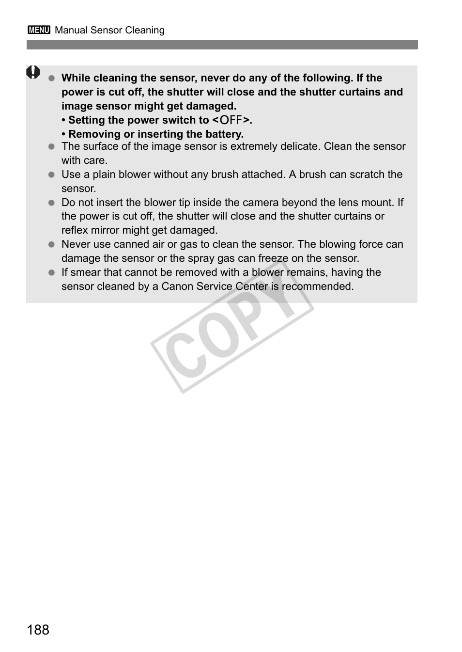 Cop y | Canon EOS 1D User Manual | Page 188 / 276