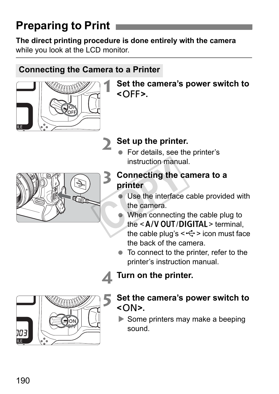 Cop y | Canon EOS 1D User Manual | Page 190 / 276