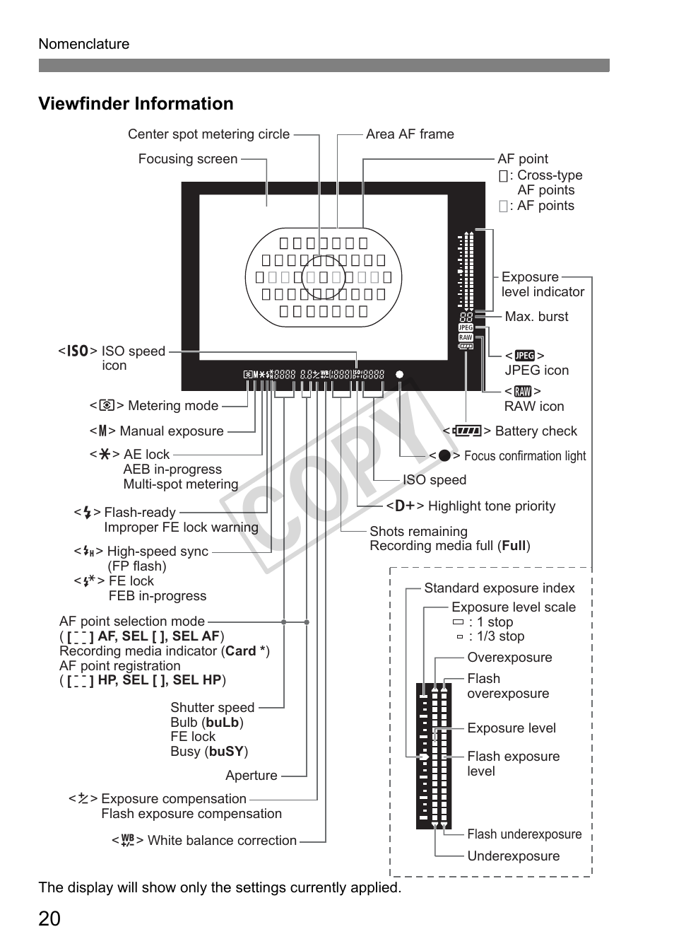 Cop y | Canon EOS 1D User Manual | Page 20 / 276