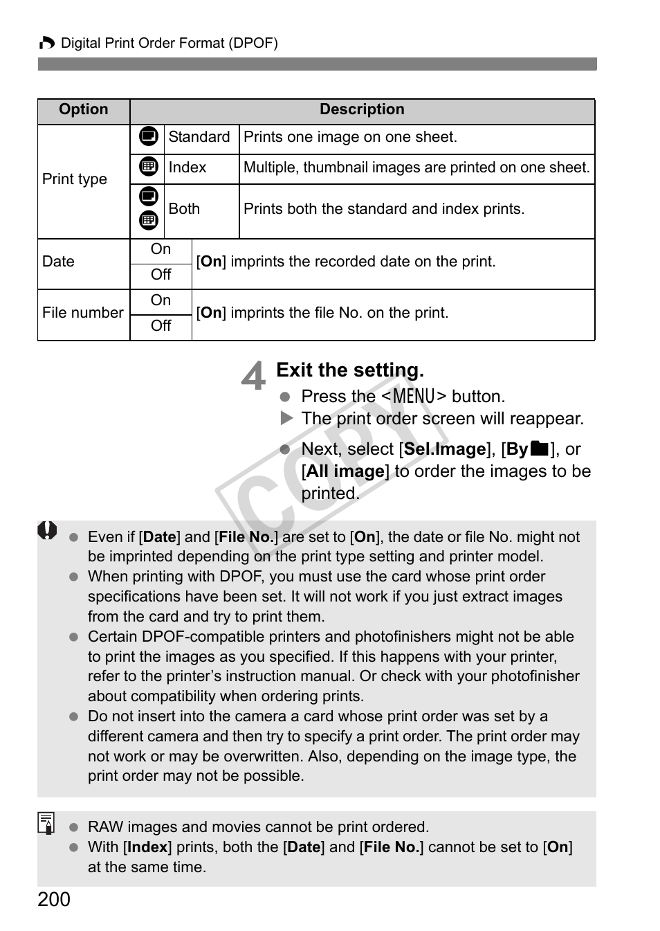 Cop y | Canon EOS 1D User Manual | Page 200 / 276