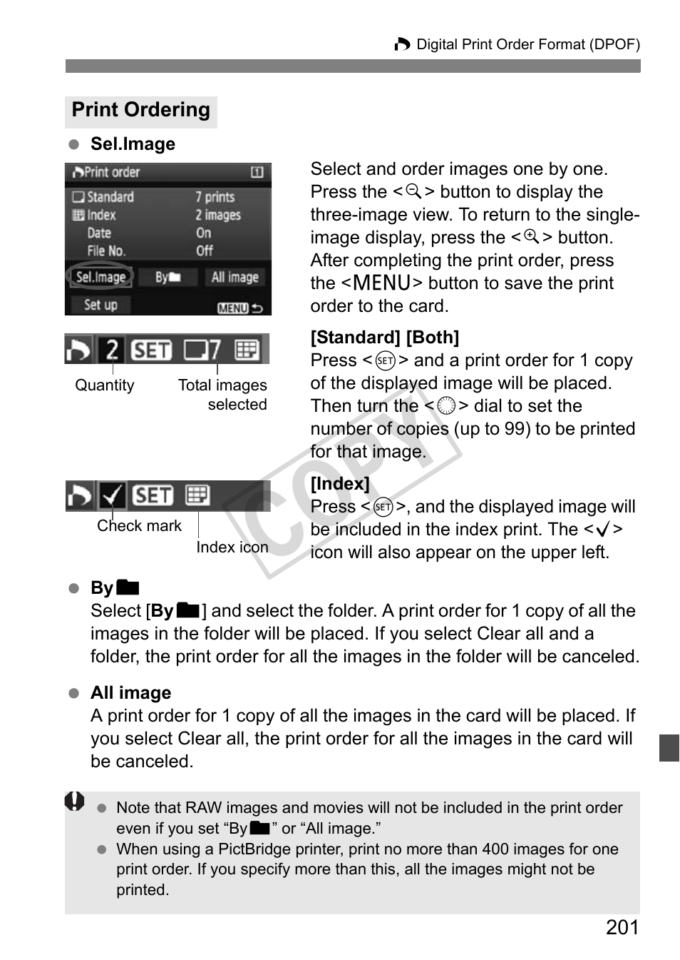 Cop y | Canon EOS 1D User Manual | Page 201 / 276