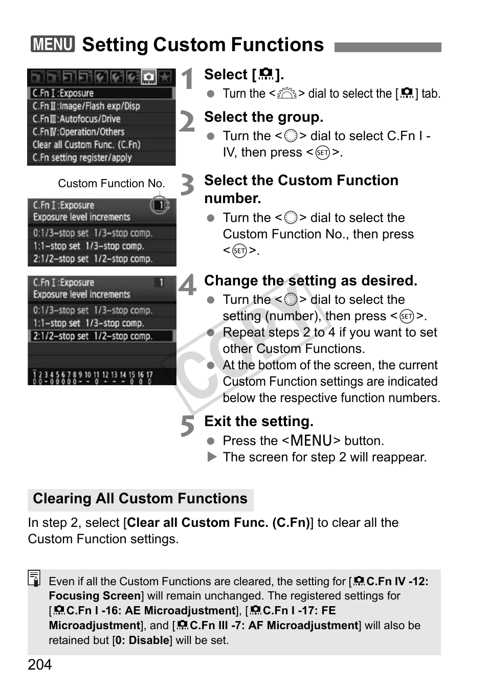 Cop y | Canon EOS 1D User Manual | Page 204 / 276
