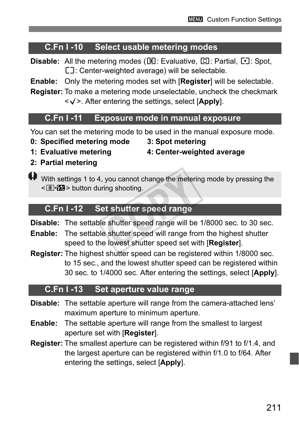 Cop y | Canon EOS 1D User Manual | Page 211 / 276