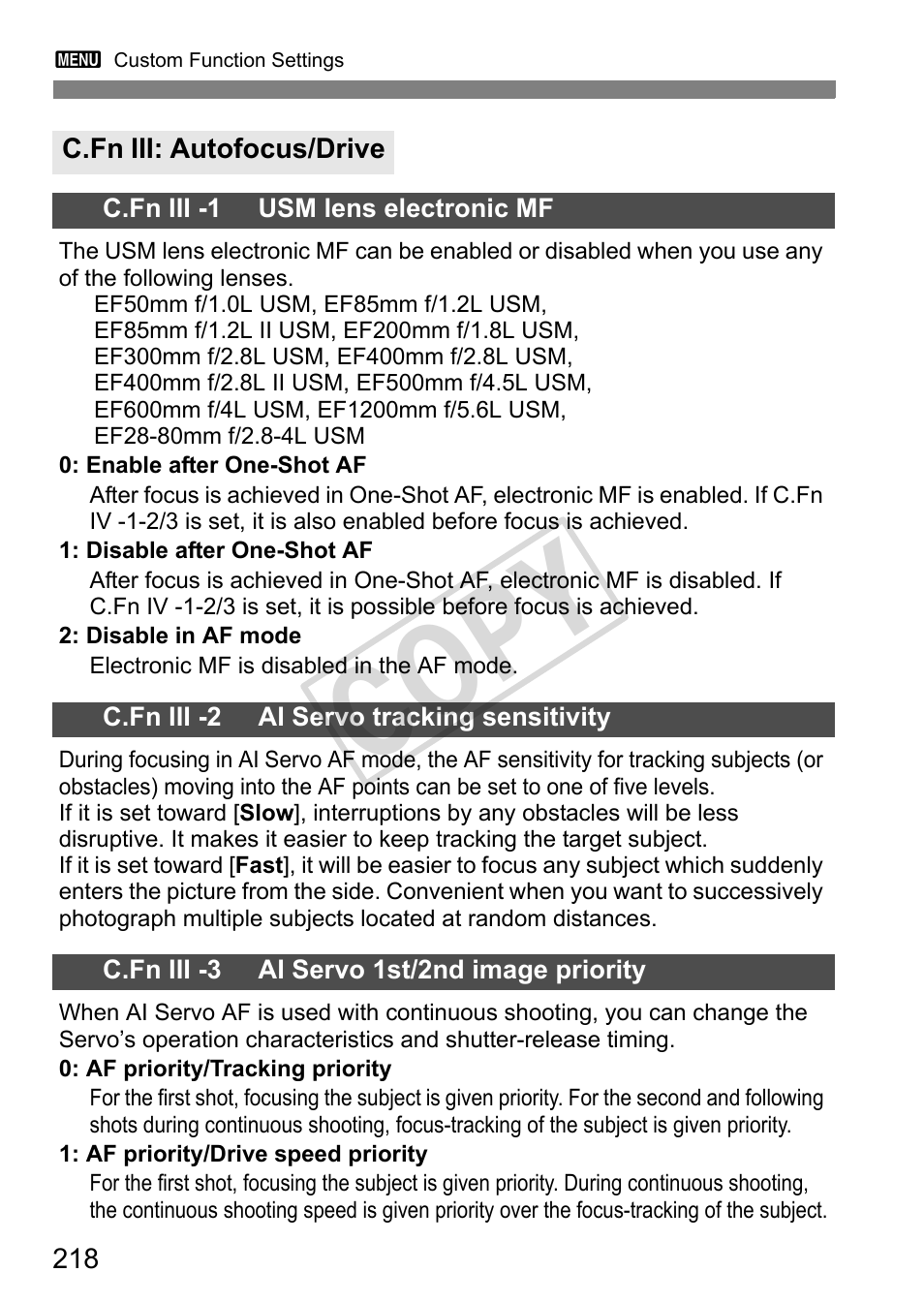Cop y | Canon EOS 1D User Manual | Page 218 / 276