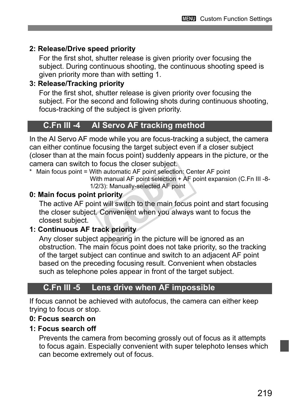 Cop y | Canon EOS 1D User Manual | Page 219 / 276