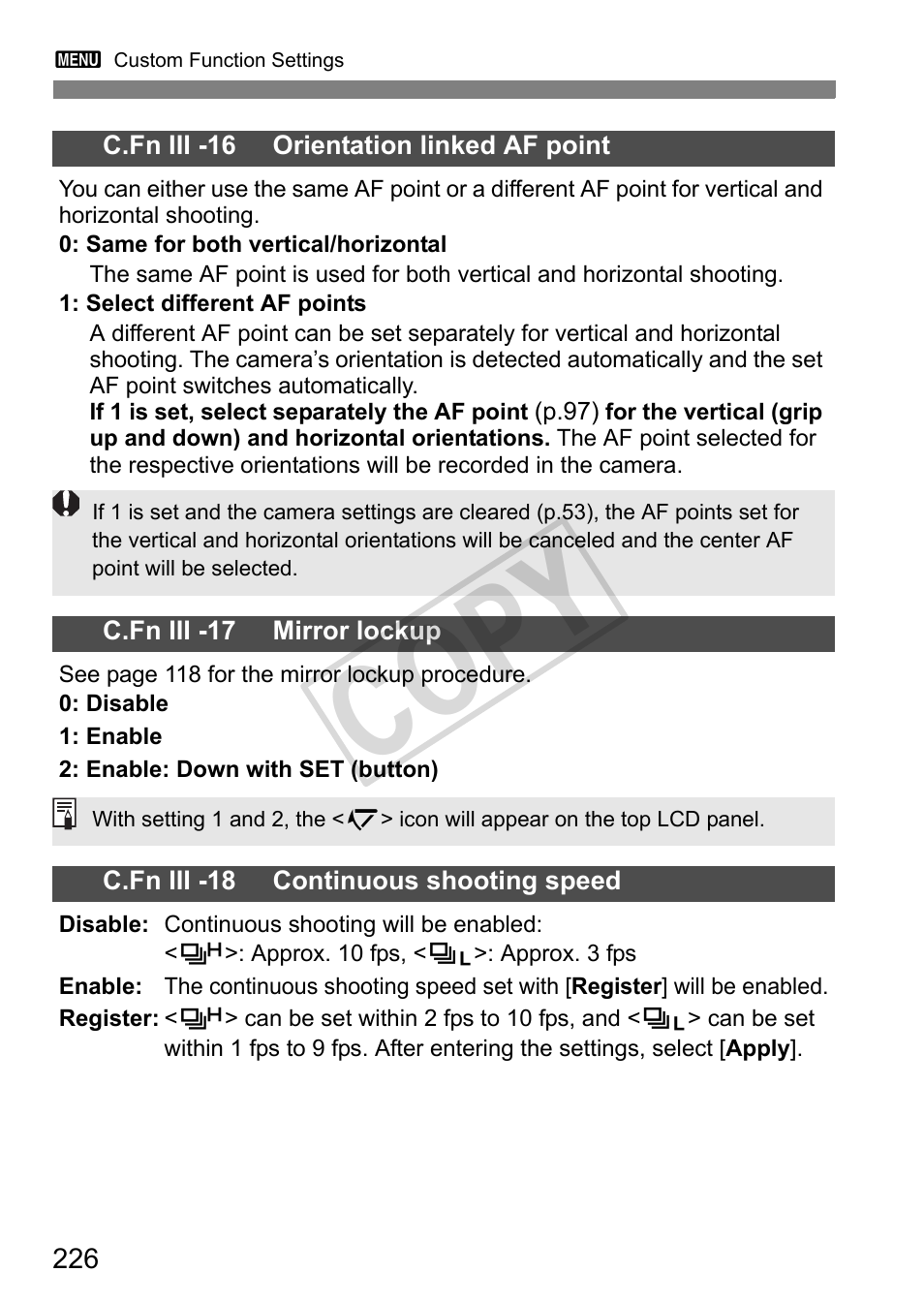 Cop y | Canon EOS 1D User Manual | Page 226 / 276