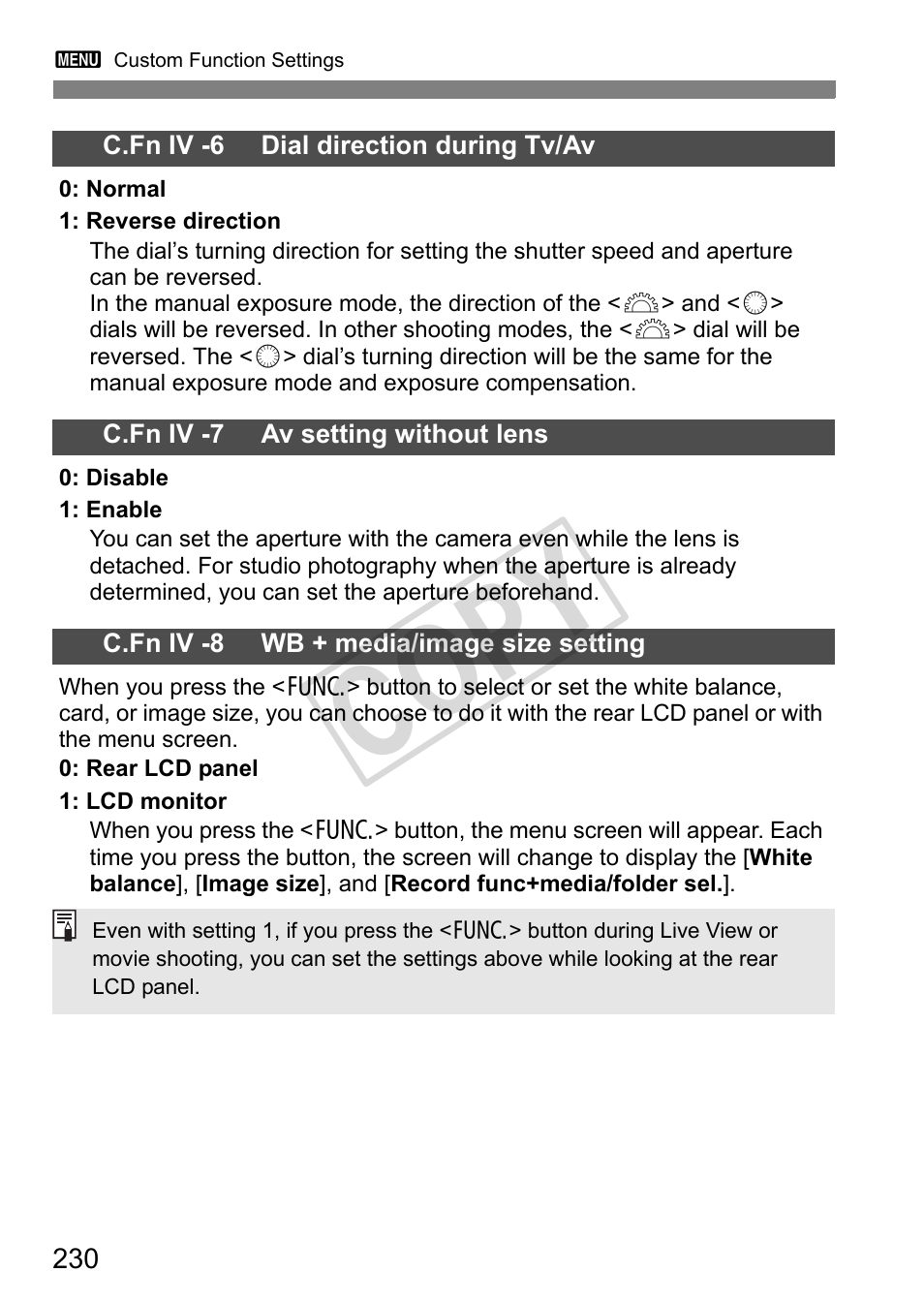 Cop y | Canon EOS 1D User Manual | Page 230 / 276