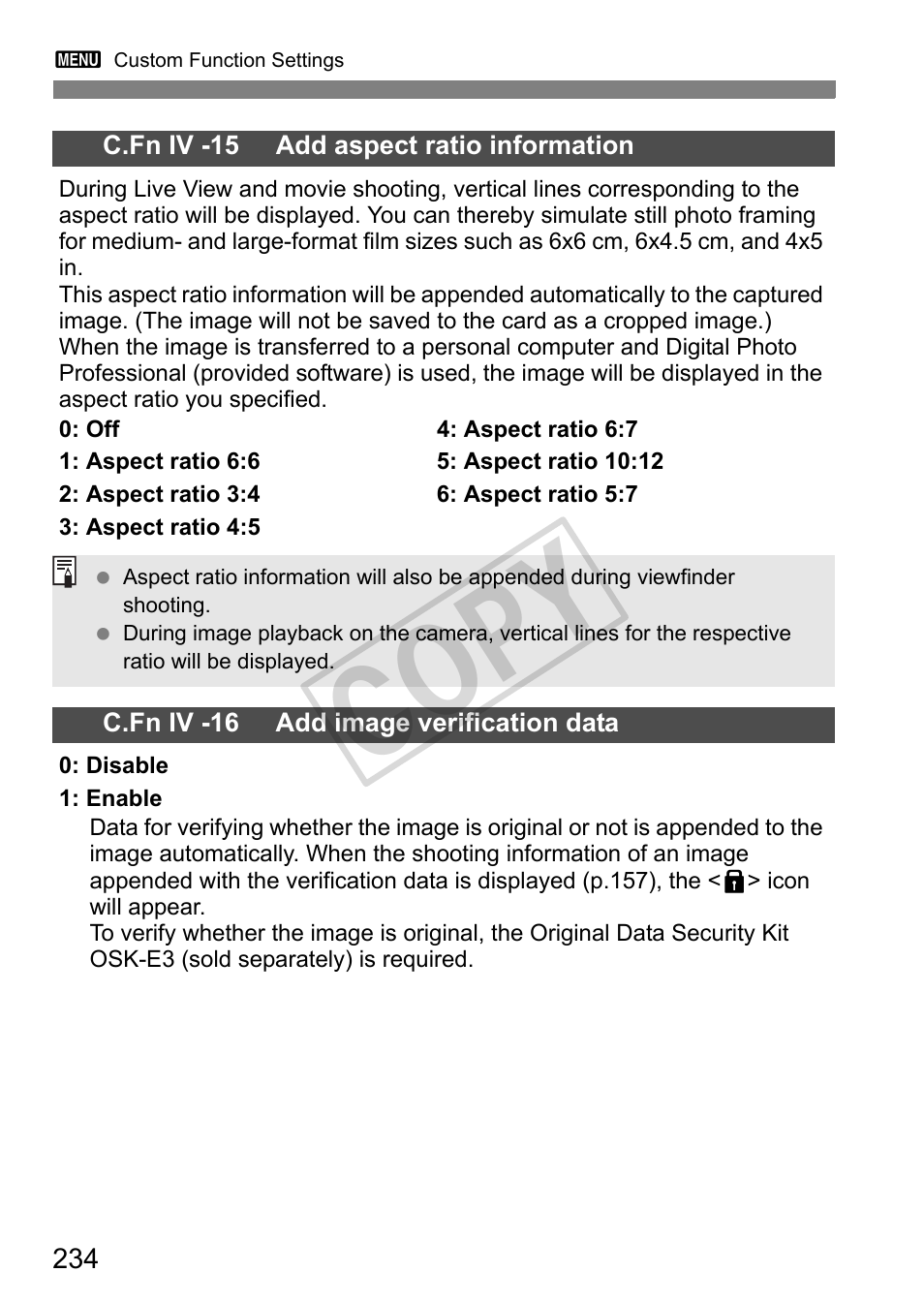Cop y | Canon EOS 1D User Manual | Page 234 / 276