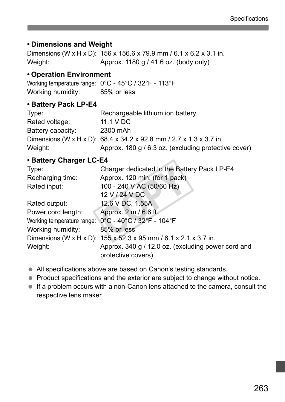 Cop y | Canon EOS 1D User Manual | Page 263 / 276