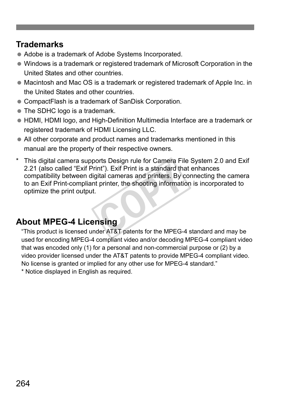 Cop y | Canon EOS 1D User Manual | Page 264 / 276