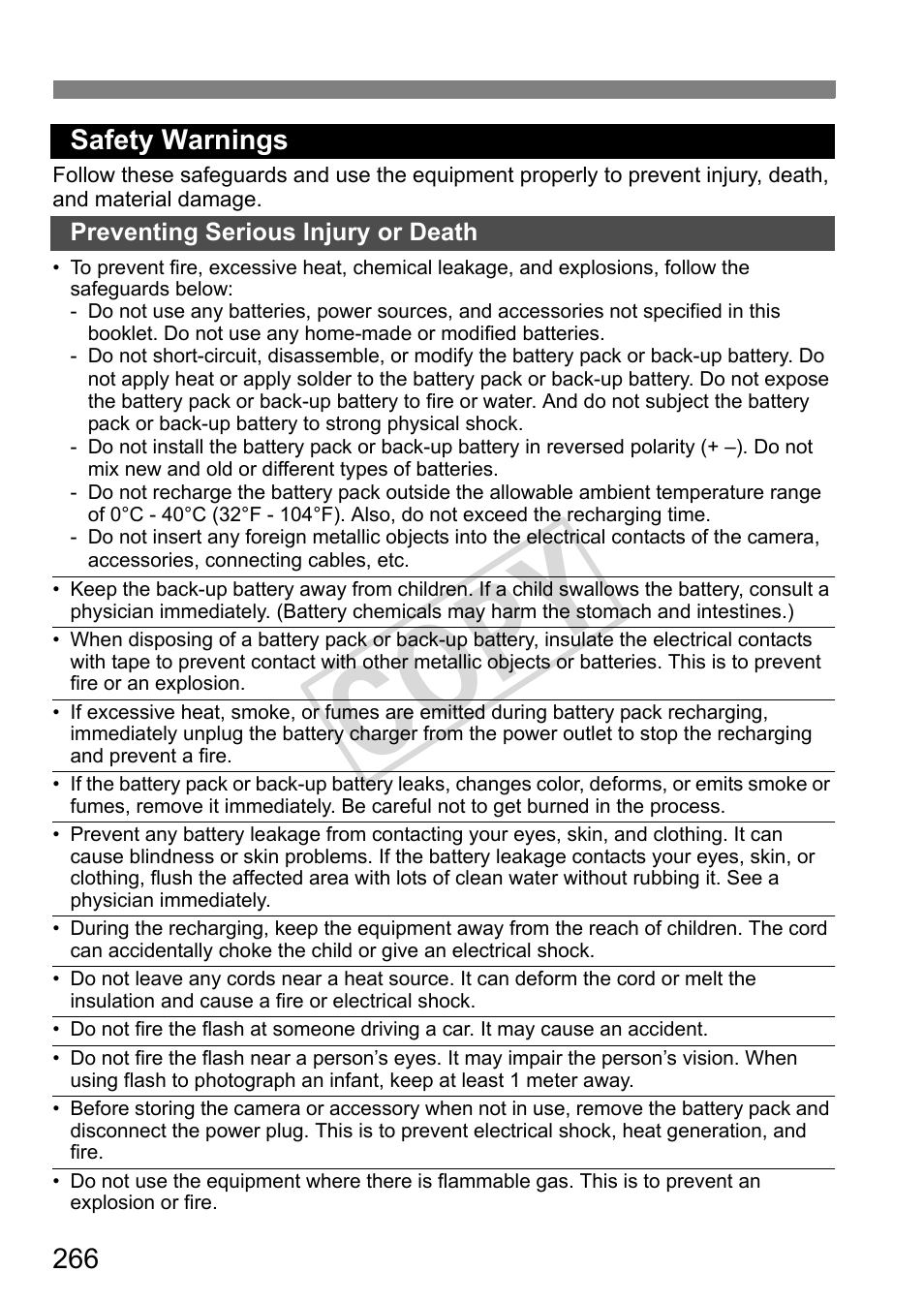 Cop y | Canon EOS 1D User Manual | Page 266 / 276