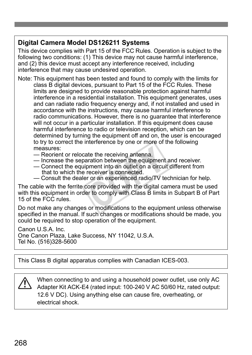 Cop y | Canon EOS 1D User Manual | Page 268 / 276