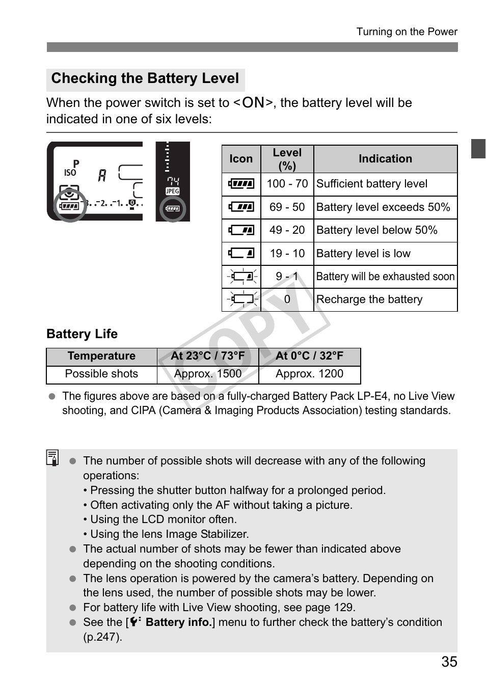 Cop y | Canon EOS 1D User Manual | Page 35 / 276