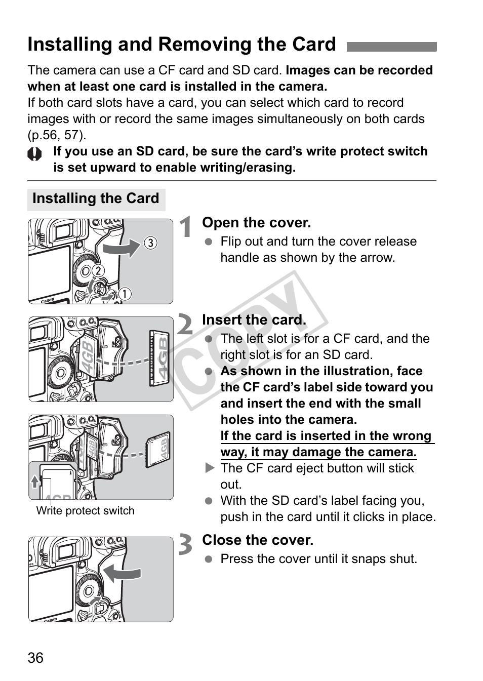 Cop y | Canon EOS 1D User Manual | Page 36 / 276