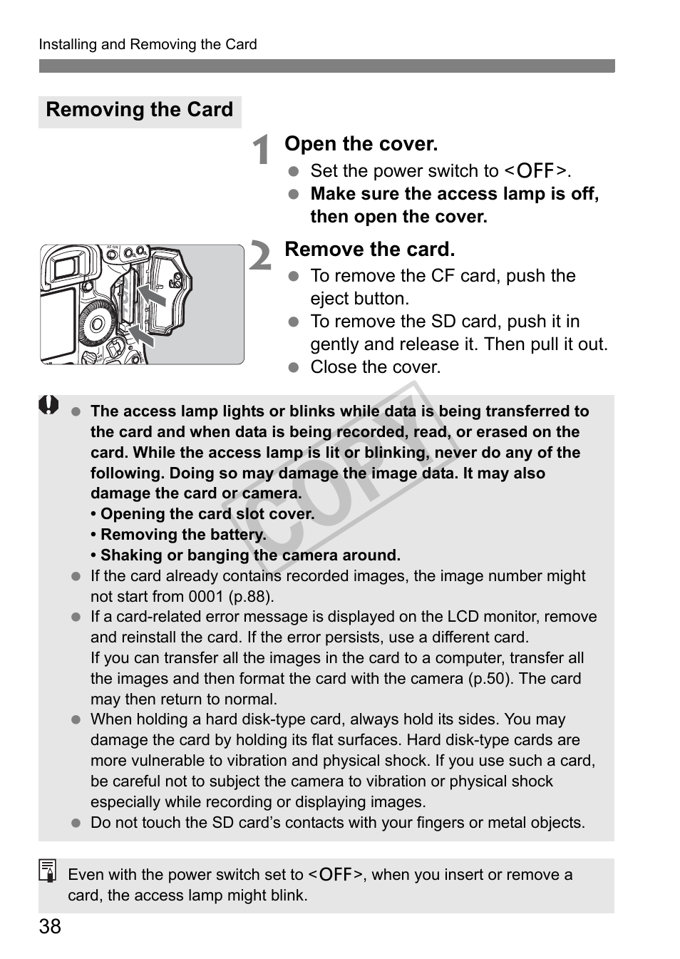 Cop y | Canon EOS 1D User Manual | Page 38 / 276
