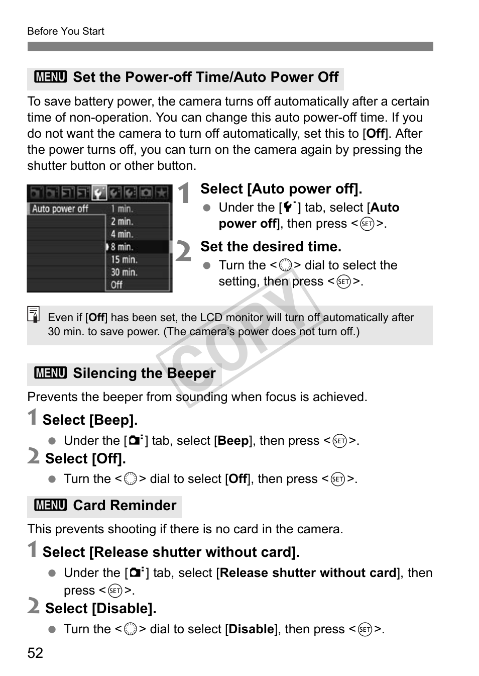 Cop y | Canon EOS 1D User Manual | Page 52 / 276