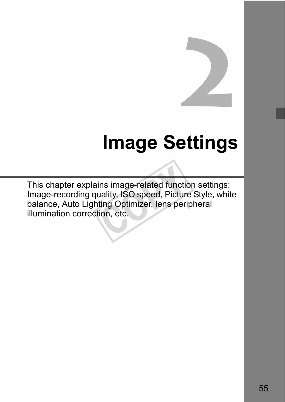 Cop y, Image settings | Canon EOS 1D User Manual | Page 55 / 276