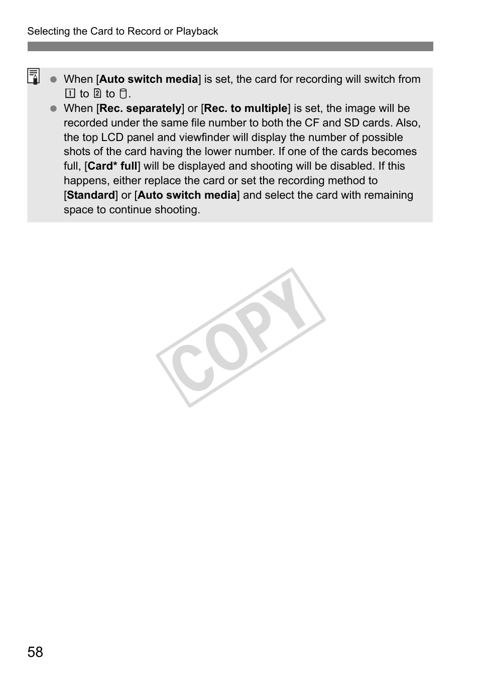 Cop y | Canon EOS 1D User Manual | Page 58 / 276