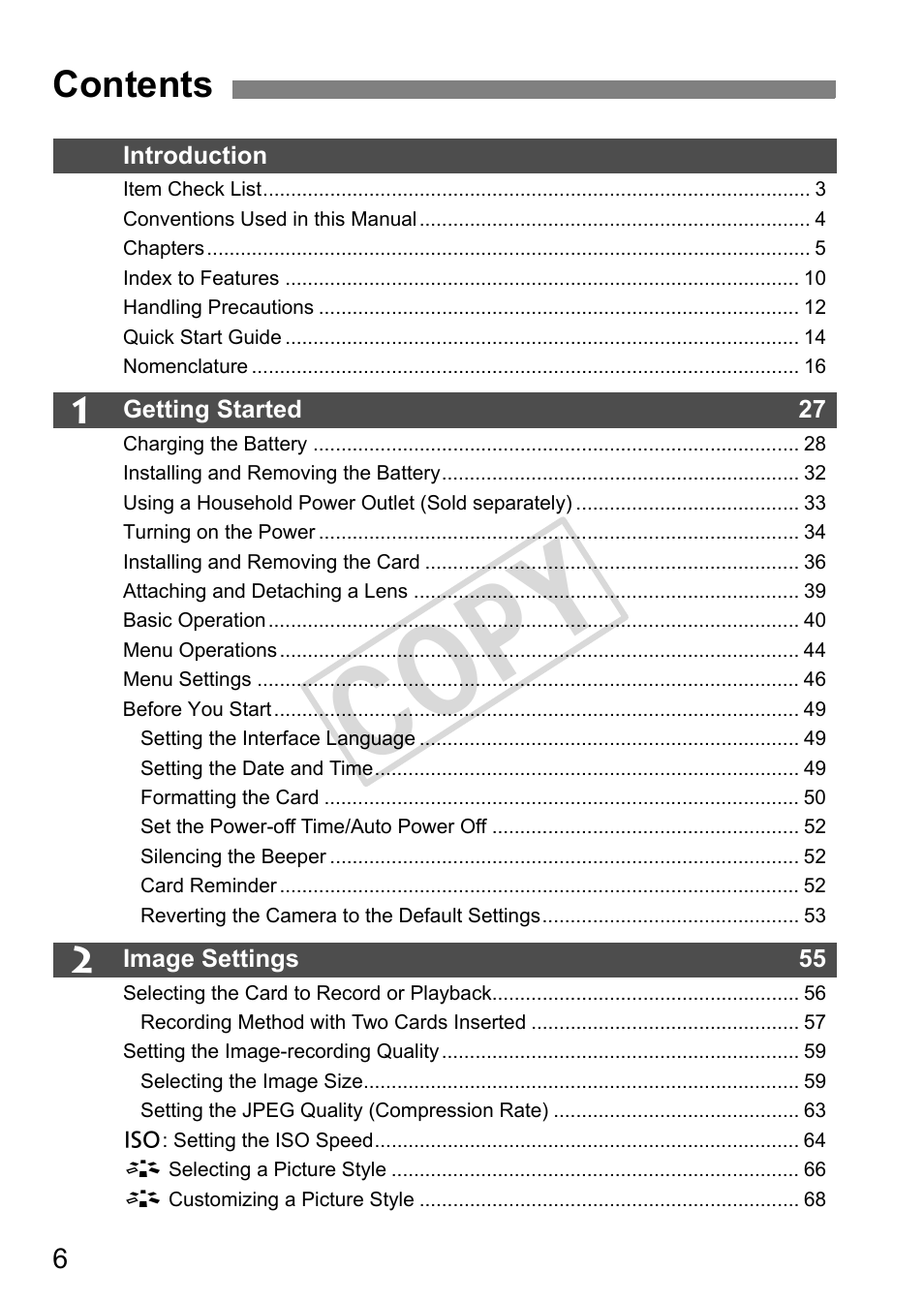 Canon EOS 1D User Manual | Page 6 / 276