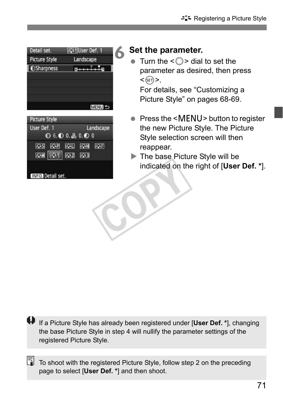 Cop y | Canon EOS 1D User Manual | Page 71 / 276