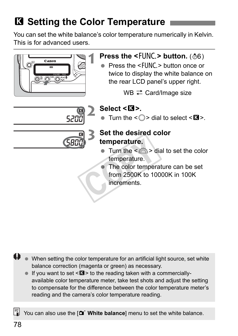Cop y | Canon EOS 1D User Manual | Page 78 / 276