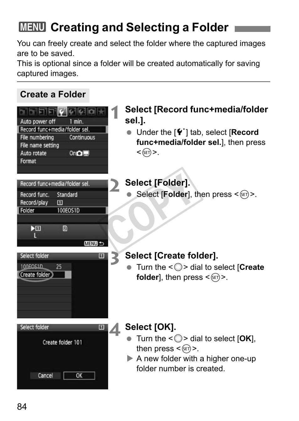 Cop y | Canon EOS 1D User Manual | Page 84 / 276