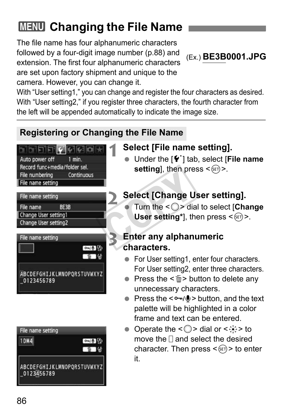 Cop y | Canon EOS 1D User Manual | Page 86 / 276