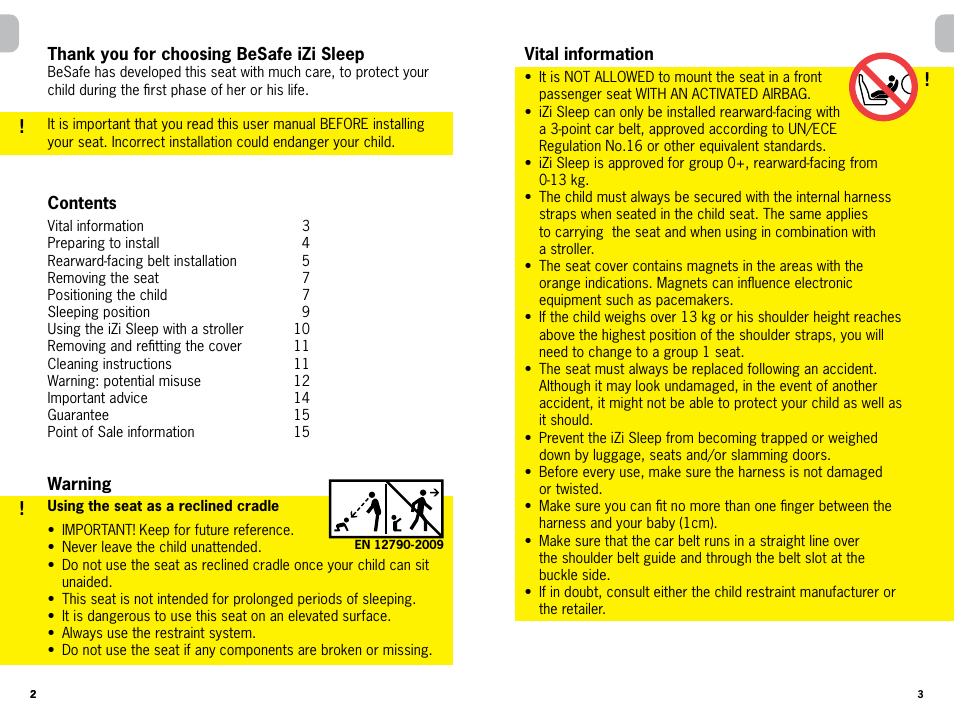 Besafe iZi Sleep User Manual | Page 2 / 9