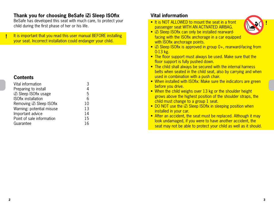 Besafe iZi Sleep ISOfix User Manual | Page 2 / 9