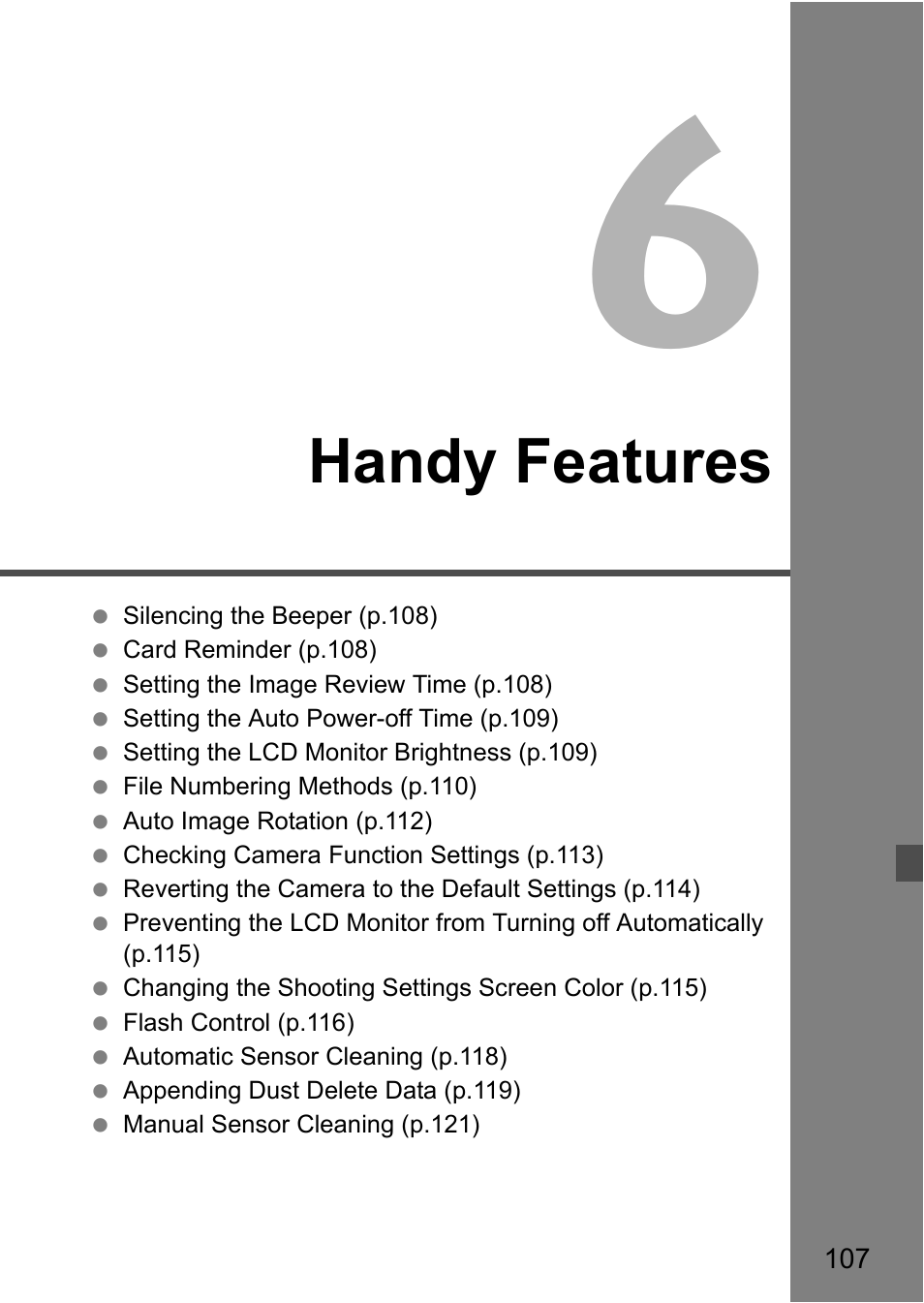 Handy features | Canon EOS 450D User Manual | Page 107 / 196