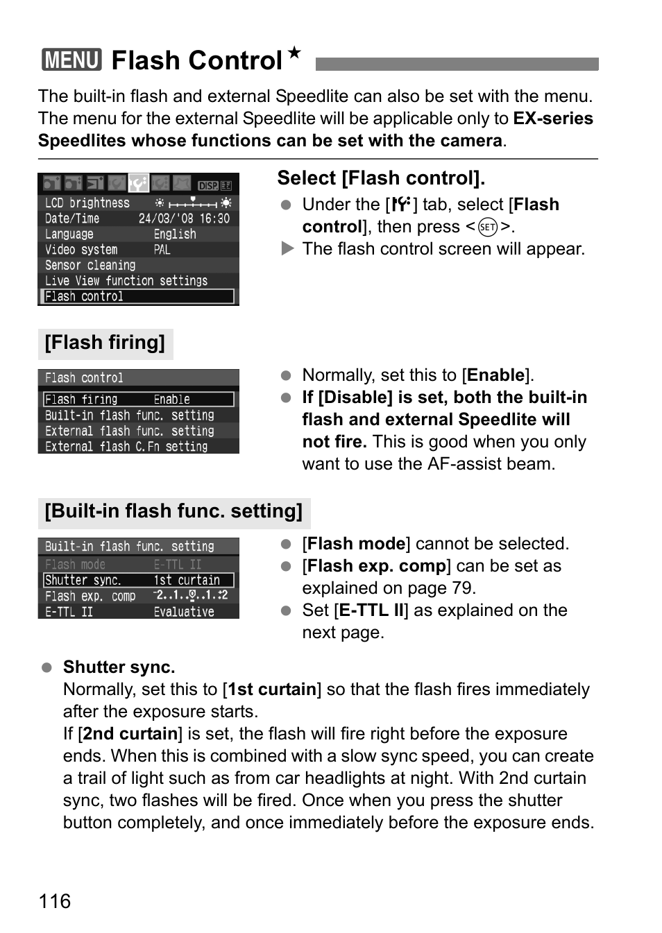 3flash control n | Canon EOS 450D User Manual | Page 116 / 196